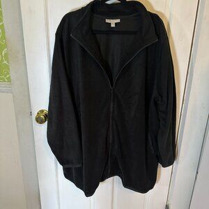 Woman Within Black Fleece Zip up - BRAND NEW